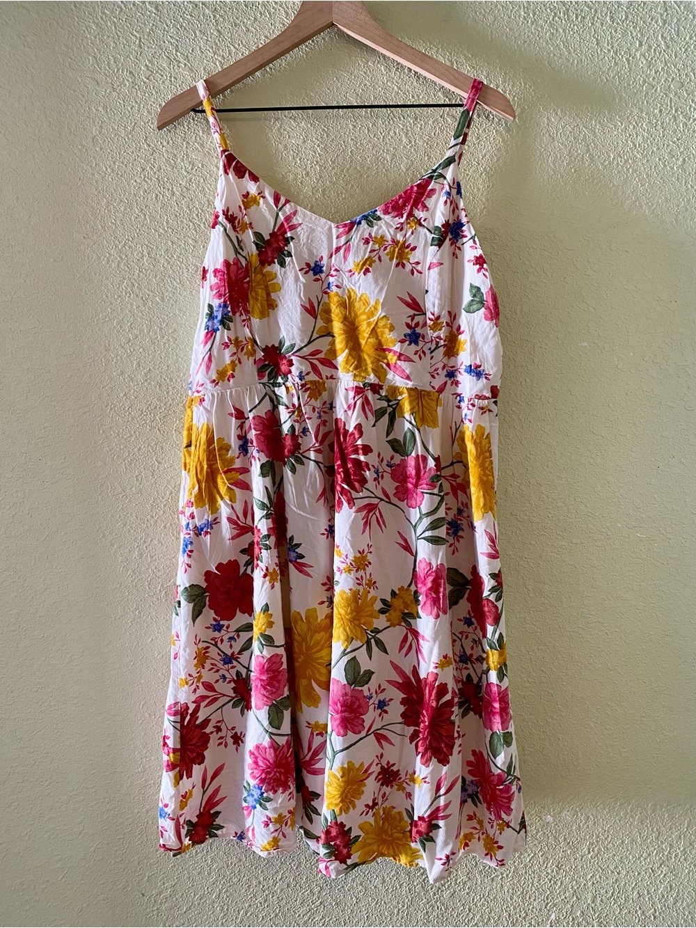 Old Navy White Floral Sundress with Yellow & Pink Flowers